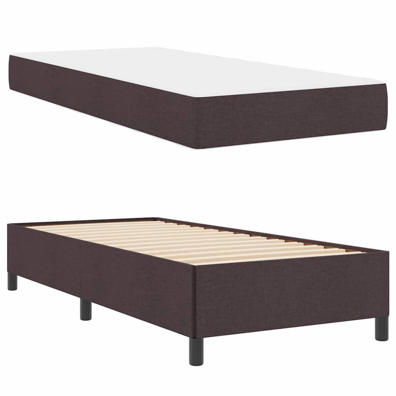 vidaXL Boxrugós ágy Barna 80 x 200 cm Szövet, Mérnöki Fa