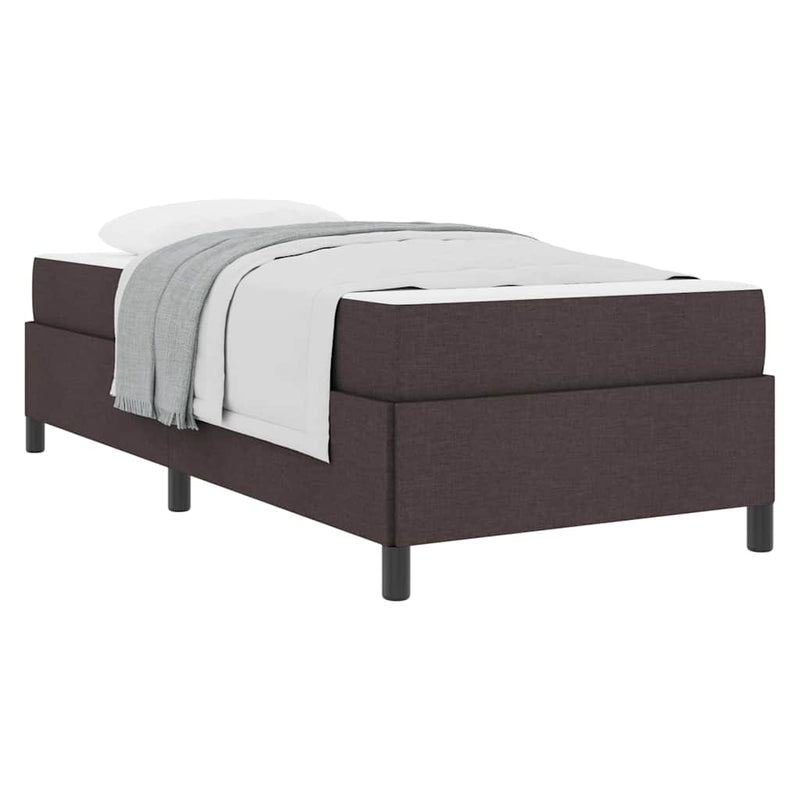 vidaXL Boxrugós ágy Barna 80 x 200 cm Szövet, Mérnöki Fa