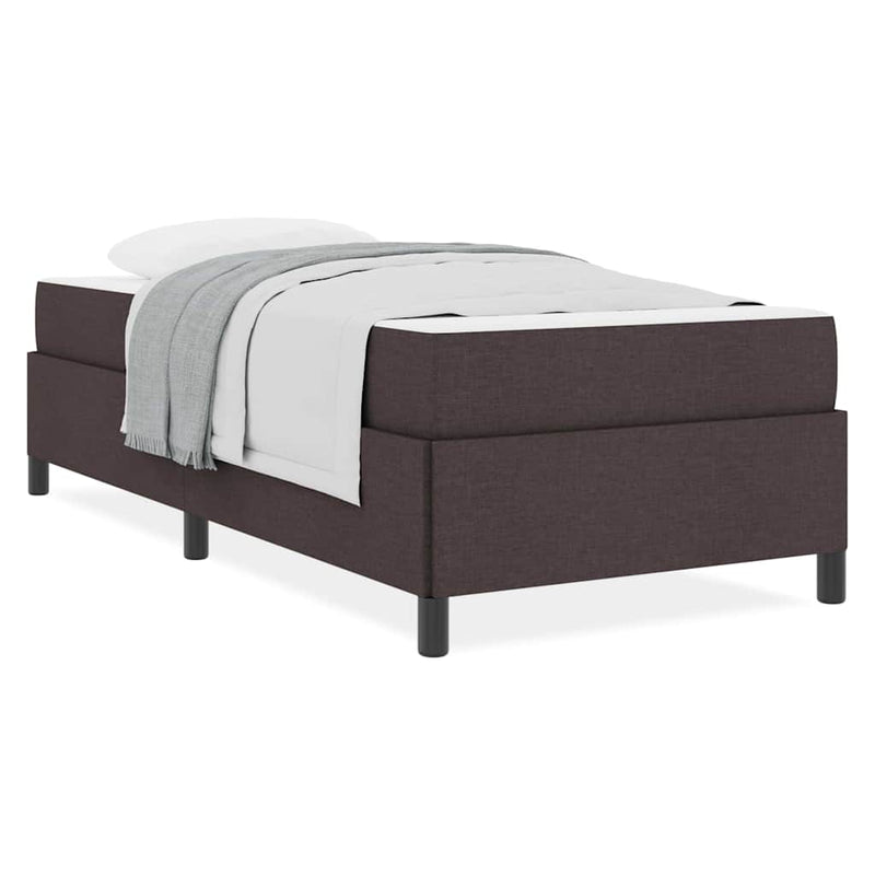 vidaXL Boxrugós ágy Barna 80 x 200 cm Szövet, Mérnöki Fa