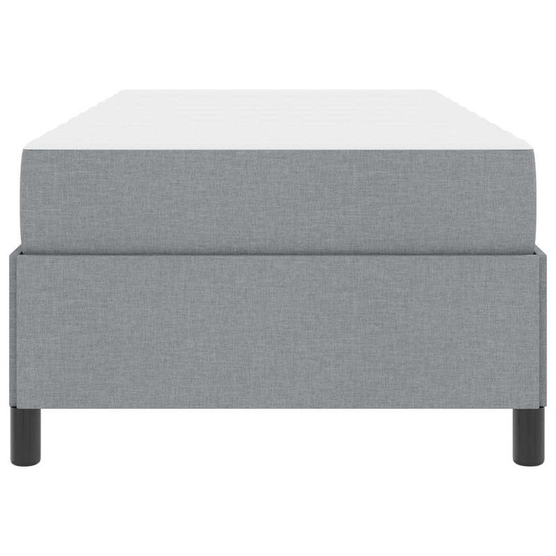 vidaXL Boxrugós ágy Világosszürke és fekete 90 x 190 cm