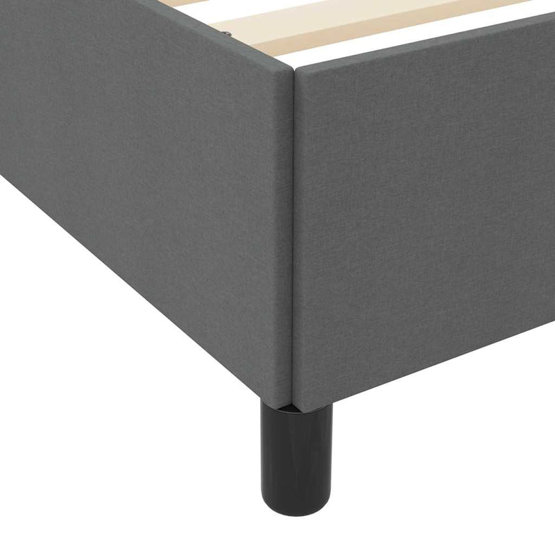 vidaXL Boxrugós ágy Sötétszürke, Fekete 90 x 200 cm Szövet, Mérnöki Fa