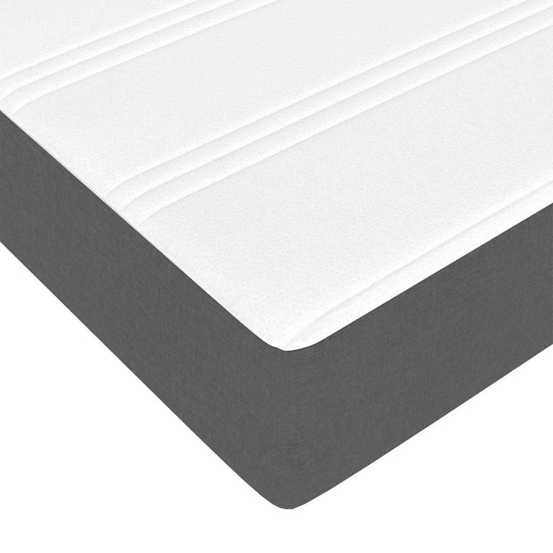 vidaXL Boxrugós ágy Sötétszürke, Fekete 90 x 200 cm Szövet, Mérnöki Fa