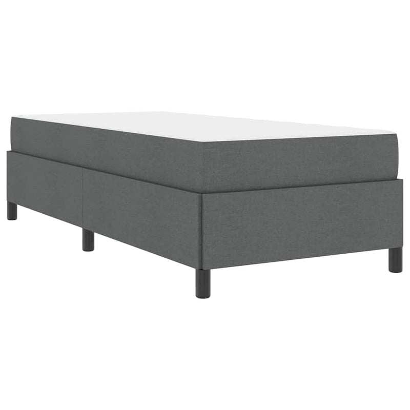 vidaXL Boxrugós ágy Sötétszürke, Fekete 90 x 200 cm Szövet, Mérnöki Fa