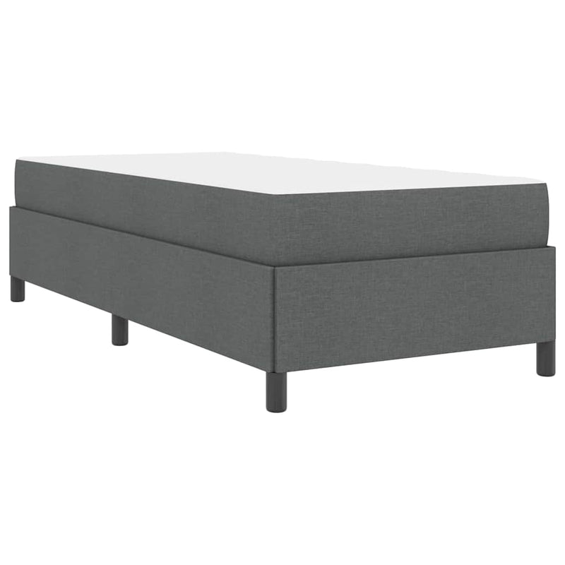 vidaXL Boxrugós ágy Sötétszürke, Fekete 90 x 200 cm Szövet, Mérnöki Fa