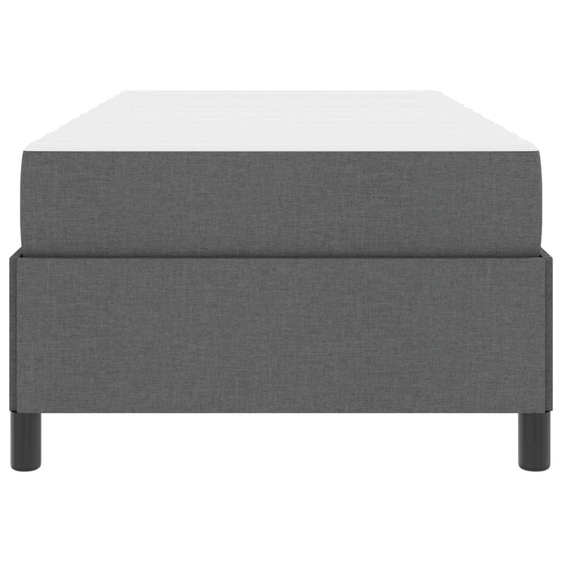 vidaXL Boxrugós ágy Sötétszürke, Fekete 90 x 200 cm Szövet, Mérnöki Fa