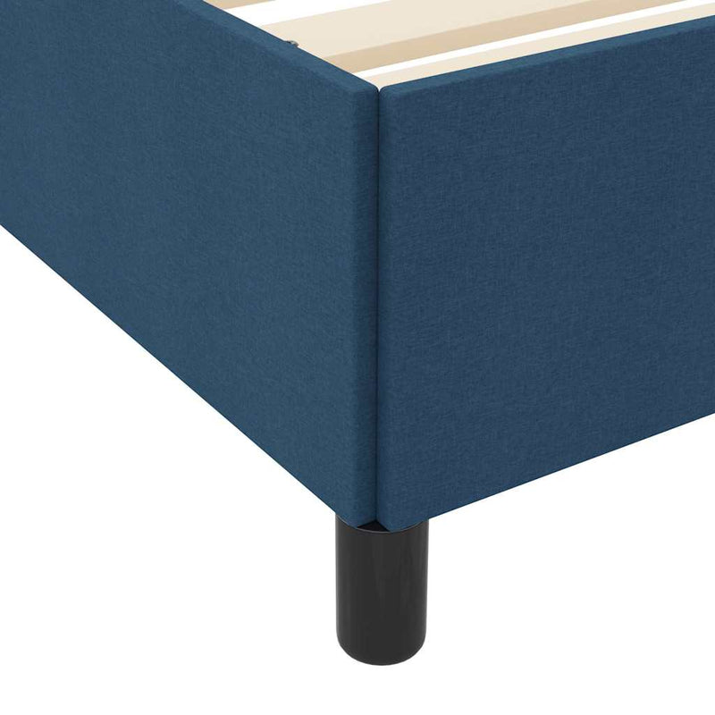 vidaXL Boxrugós ágy Kék, Fekete 90 x 200 cm Szövet, Mérnöki Fa