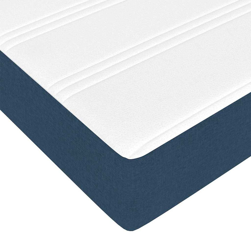 vidaXL Boxrugós ágy Kék, Fekete 90 x 200 cm Szövet, Mérnöki Fa