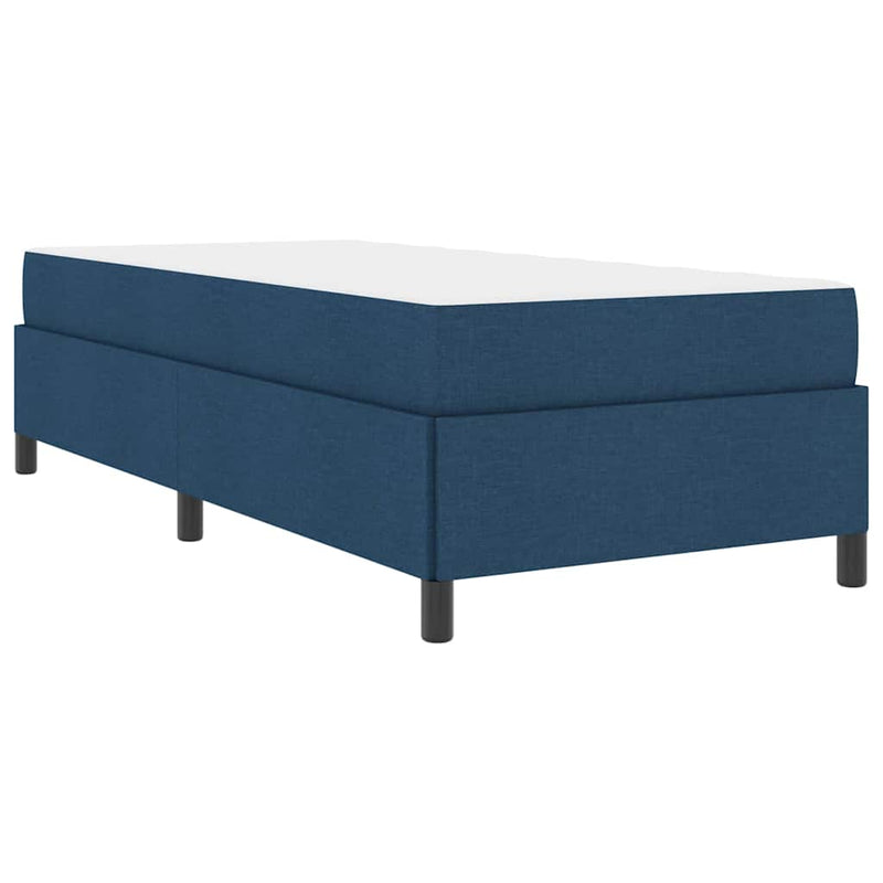 vidaXL Boxrugós ágy Kék, Fekete 90 x 200 cm Szövet, Mérnöki Fa