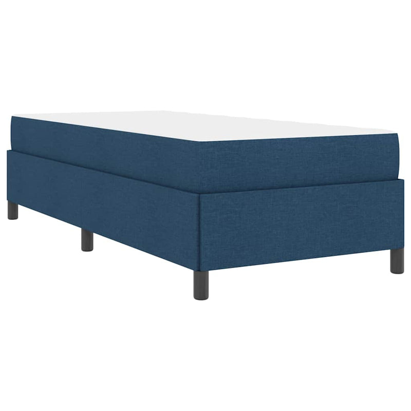 vidaXL Boxrugós ágy Kék, Fekete 90 x 200 cm Szövet, Mérnöki Fa