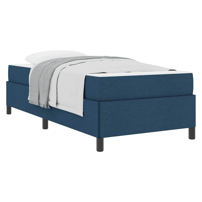 vidaXL Boxrugós ágy Kék, Fekete 90 x 200 cm Szövet, Mérnöki Fa