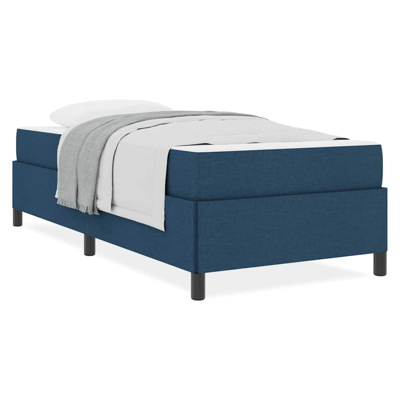 vidaXL Boxrugós ágy Kék, Fekete 90 x 200 cm Szövet, Mérnöki Fa