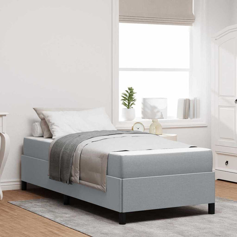 vidaXL Boxrugós ágy Világosszürke és fekete 100 x 200 cm