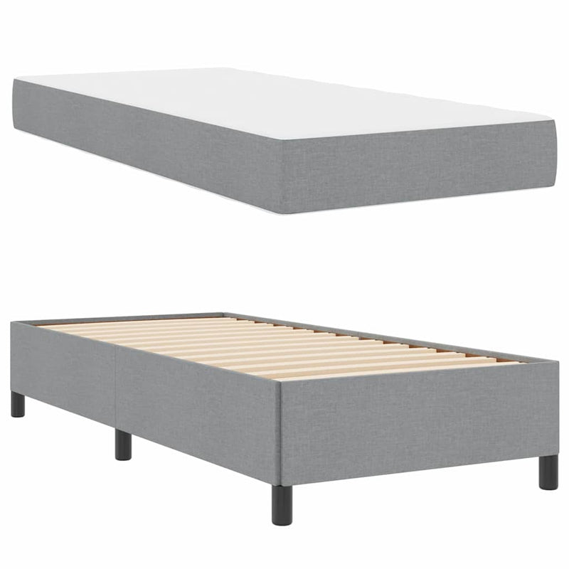 vidaXL Boxrugós ágy Világosszürke és fekete 100 x 200 cm