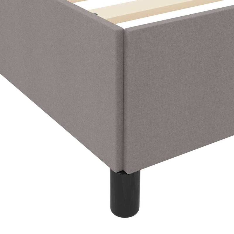 vidaXL Boxrugós ágy Taupe, Fekete 100 x 200 cm Szövet, Mérnöki Fa