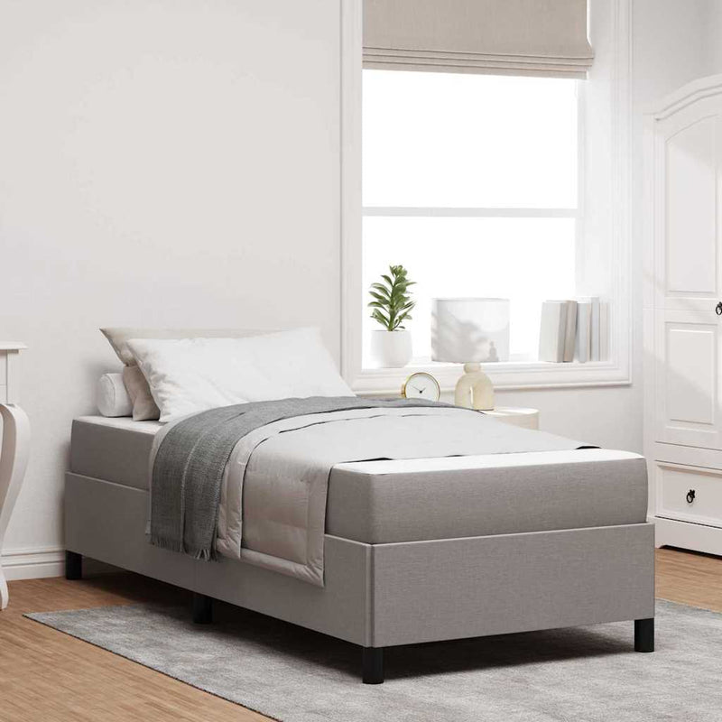 vidaXL Boxrugós ágy Taupe, Fekete 100 x 200 cm Szövet, Mérnöki Fa