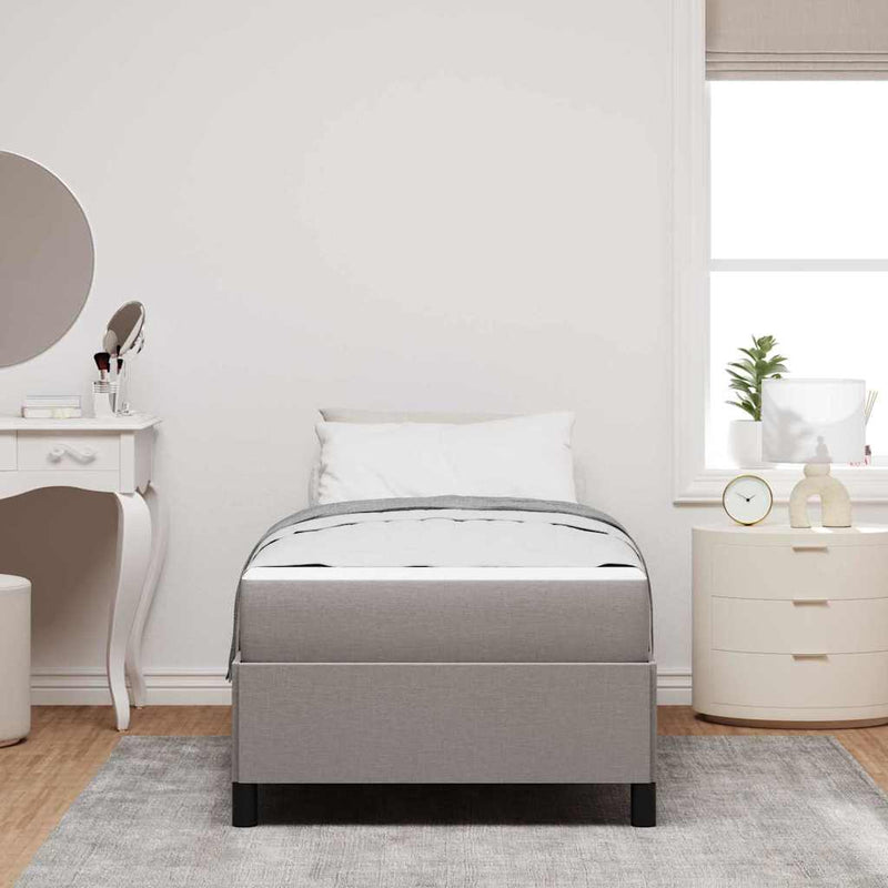 vidaXL Boxrugós ágy Taupe, Fekete 100 x 200 cm Szövet, Mérnöki Fa