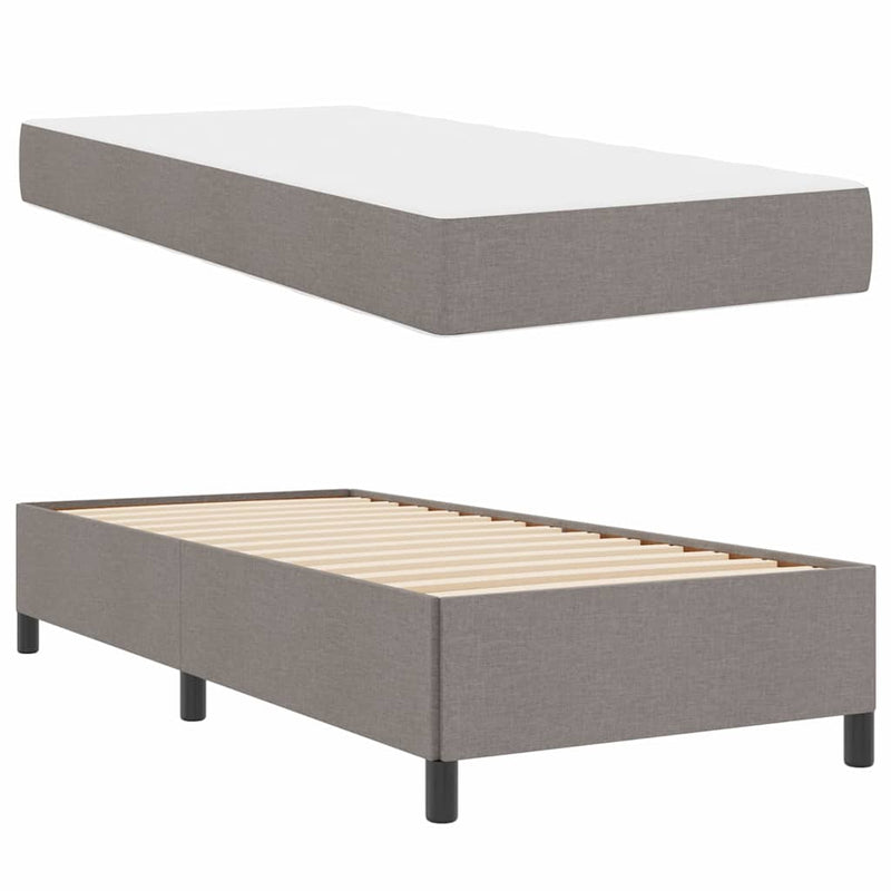 vidaXL Boxrugós ágy Taupe, Fekete 100 x 200 cm Szövet, Mérnöki Fa