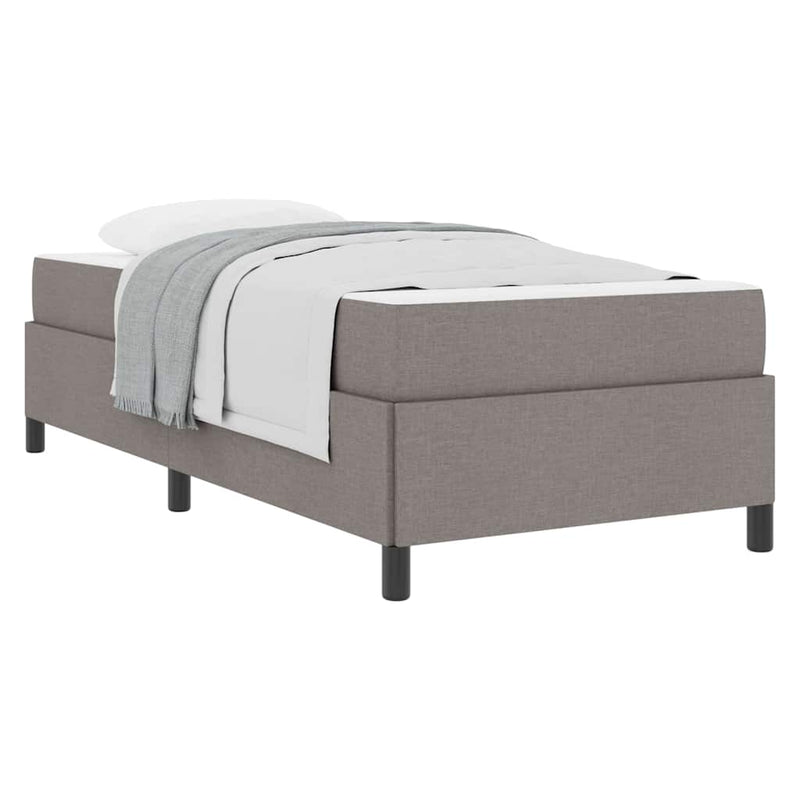 vidaXL Boxrugós ágy Taupe, Fekete 100 x 200 cm Szövet, Mérnöki Fa
