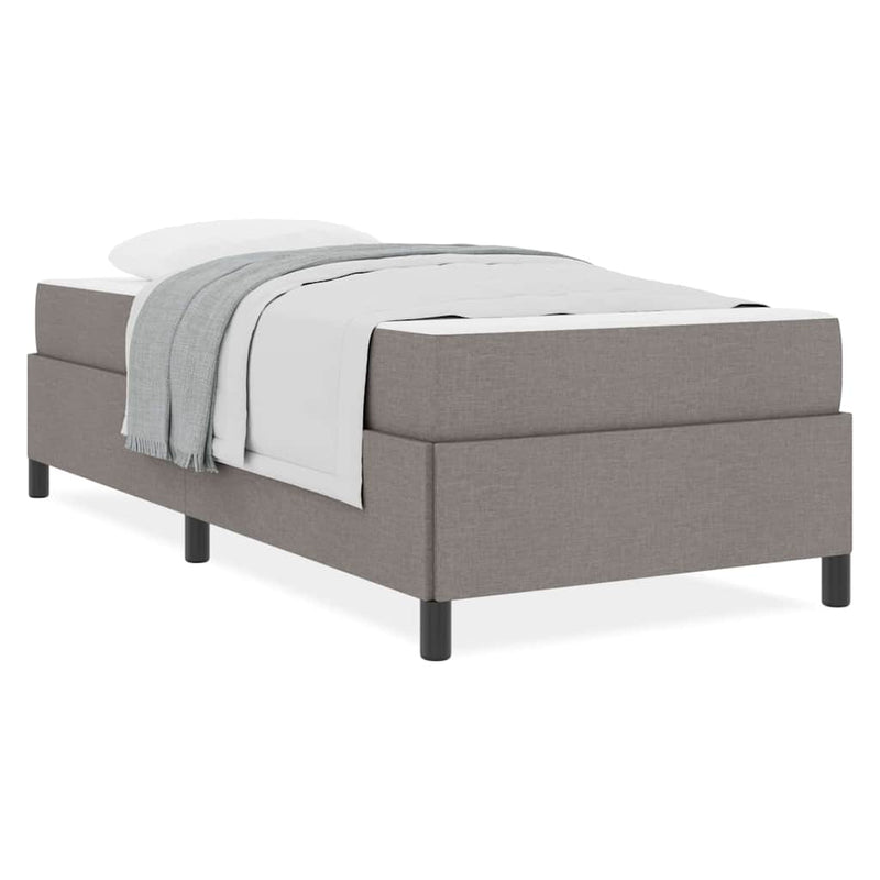 vidaXL Boxrugós ágy Taupe, Fekete 100 x 200 cm Szövet, Mérnöki Fa