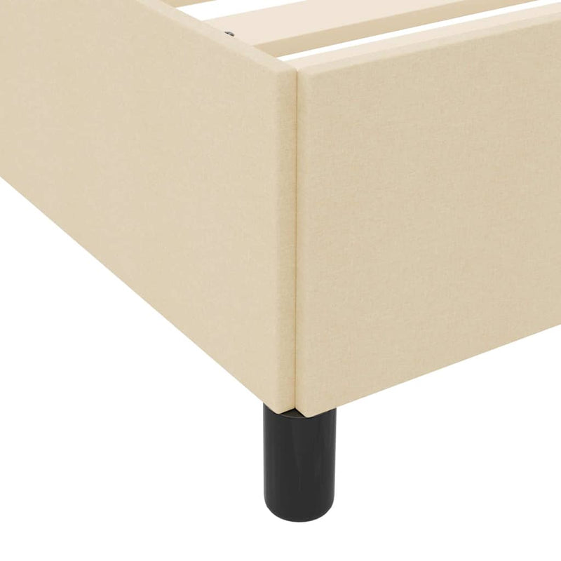 vidaXL Boxrugós ágy Krém és fekete 100 x 200 cm Textil és mérnöki fa