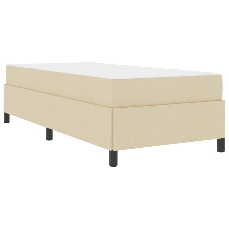 vidaXL Boxrugós ágy Krém és fekete 100 x 200 cm Textil és mérnöki fa