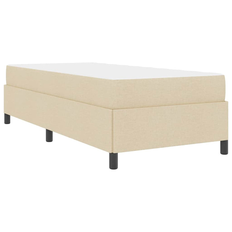 vidaXL Boxrugós ágy Krém és fekete 100 x 200 cm Textil és mérnöki fa