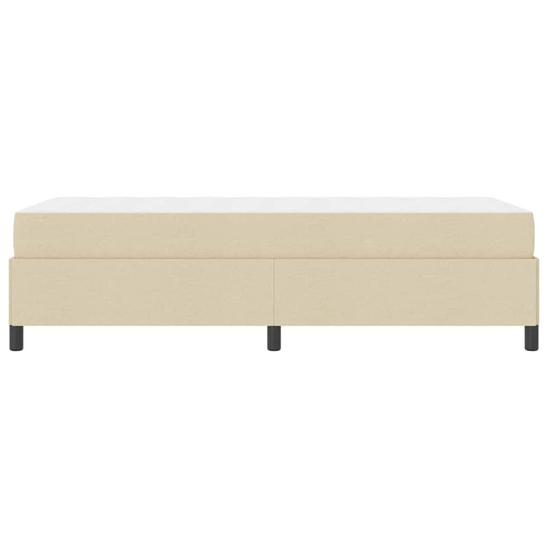 vidaXL Boxrugós ágy Krém és fekete 100 x 200 cm Textil és mérnöki fa