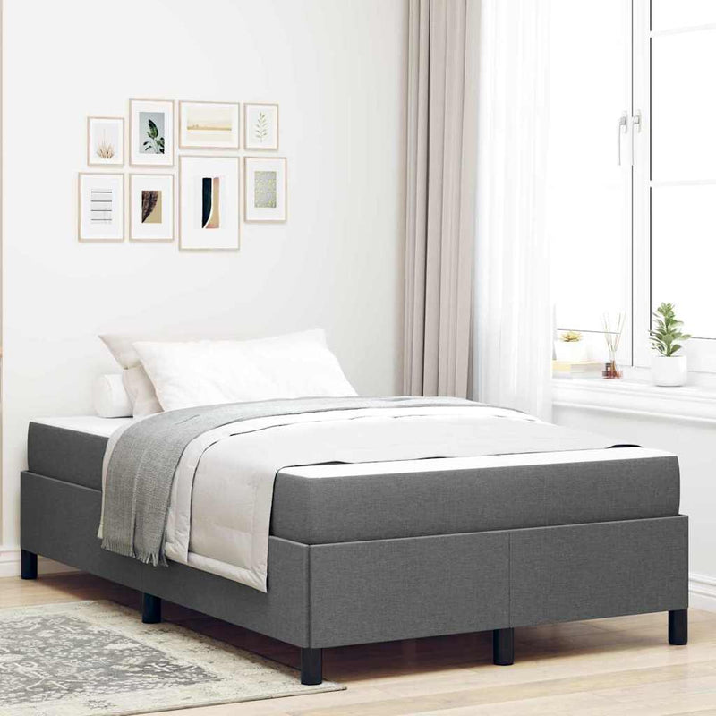 vidaXL Boxrugós ágy Sötétszürke és Fekete 120 x 190 cm