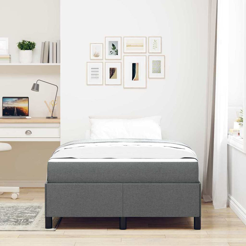 vidaXL Boxrugós ágy Sötétszürke és Fekete 120 x 190 cm