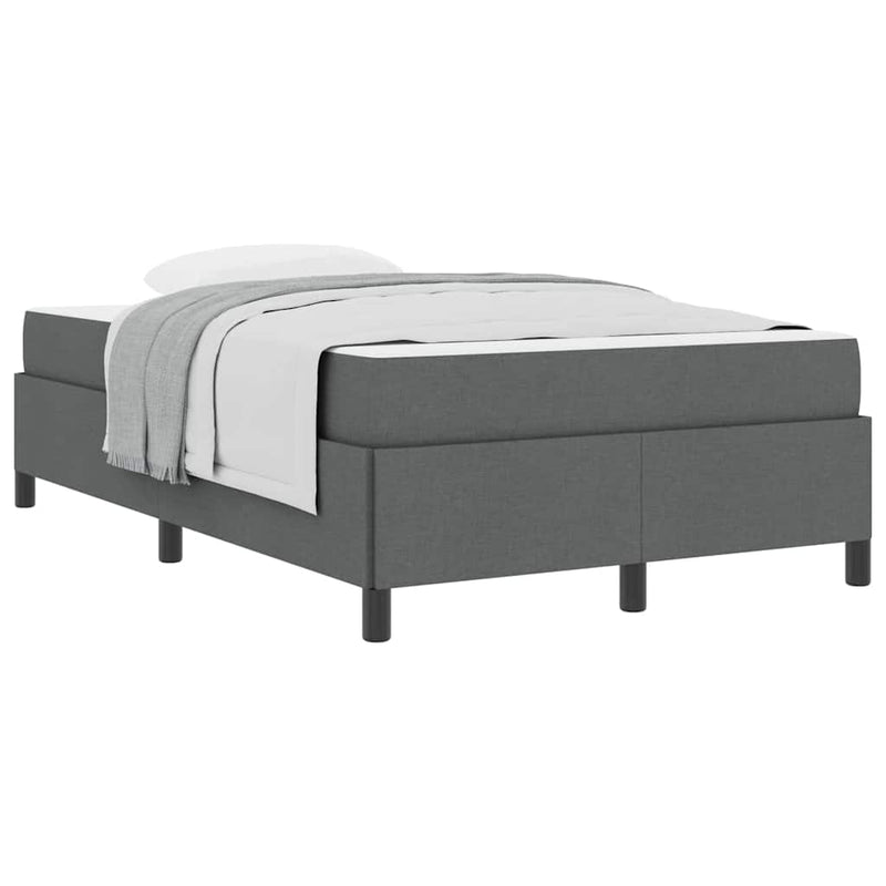 vidaXL Boxrugós ágy Sötétszürke és Fekete 120 x 190 cm