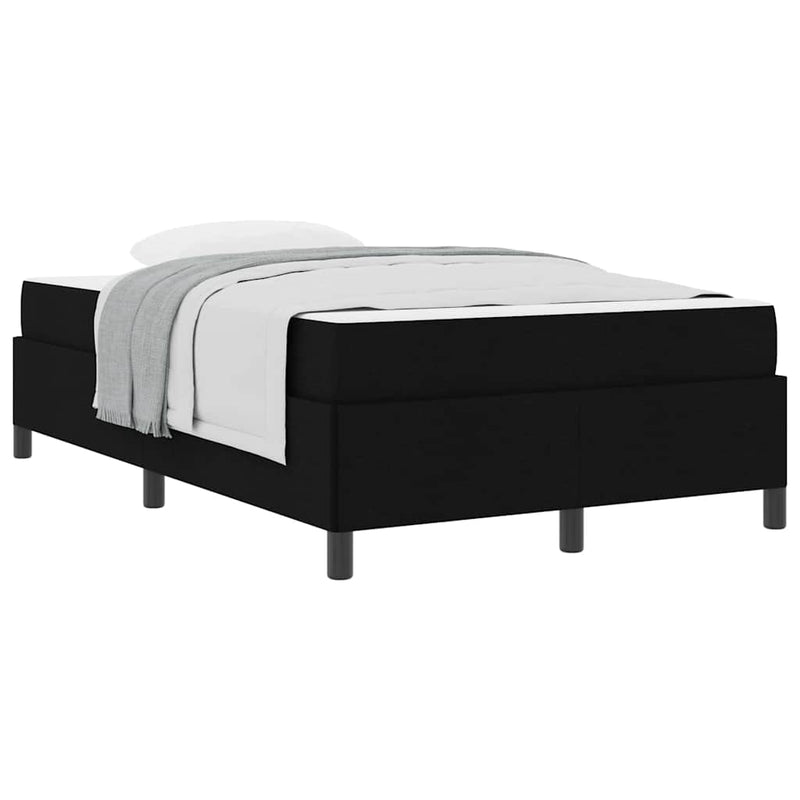 vidaXL Boxrugós ágy Fekete 120 x 190 cm Szövet, Mérnöki Fa