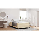 vidaXL Boxrugós ágy Krém 120 x 190 cm szövet