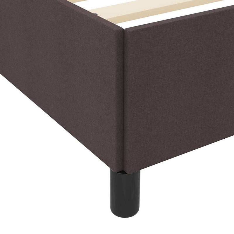vidaXL Boxrugós ágy Barna 120 x 200 cm Textil és mérnöki fa