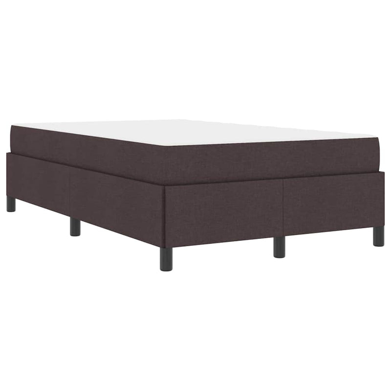 vidaXL Boxrugós ágy Barna 120 x 200 cm Textil és mérnöki fa