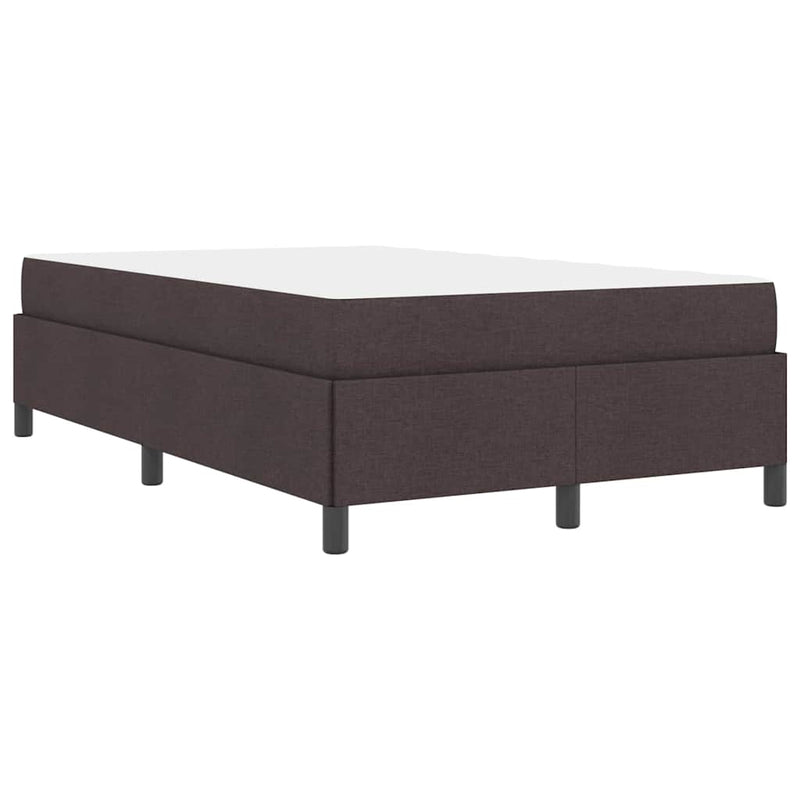 vidaXL Boxrugós ágy Barna 120 x 200 cm Textil és mérnöki fa