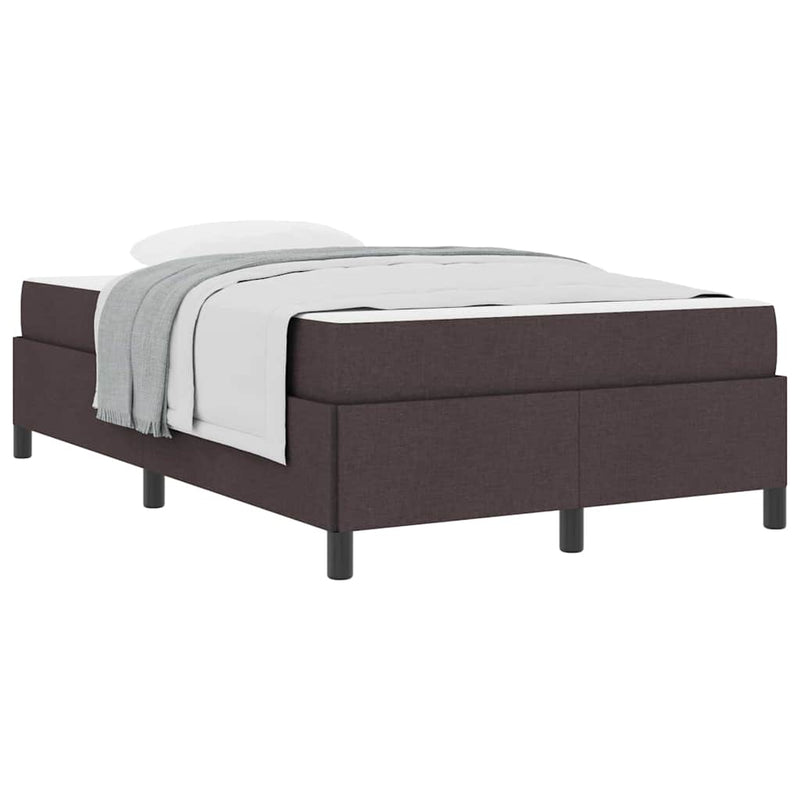 vidaXL Boxrugós ágy Barna 120 x 200 cm Textil és mérnöki fa
