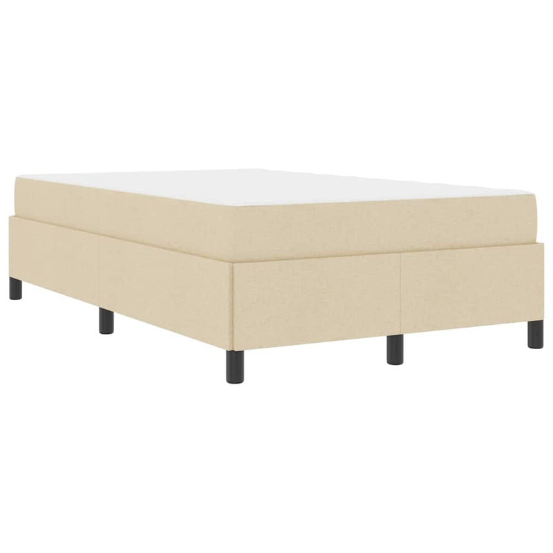 vidaXL Boxrugós ágy Krém és fekete 120 x 200 cm Textil és mérnöki fa
