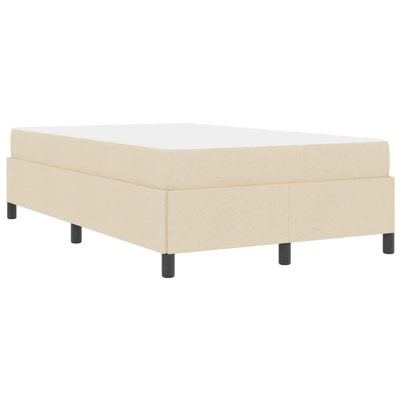 vidaXL Boxrugós ágy Krém és fekete 120 x 200 cm Textil és mérnöki fa