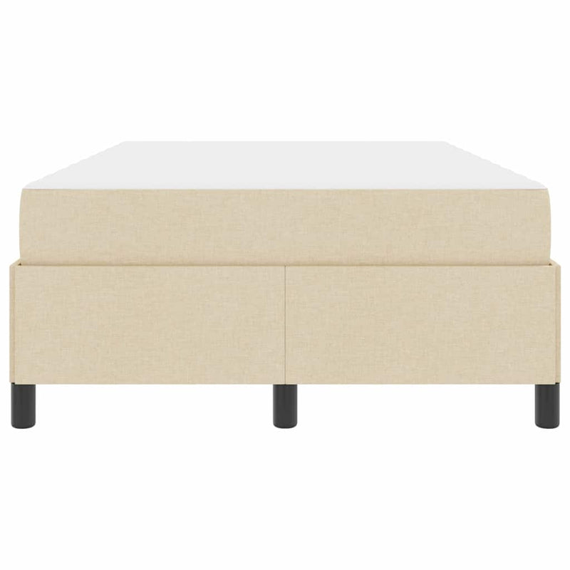 vidaXL Boxrugós ágy Krém és fekete 120 x 200 cm Textil és mérnöki fa