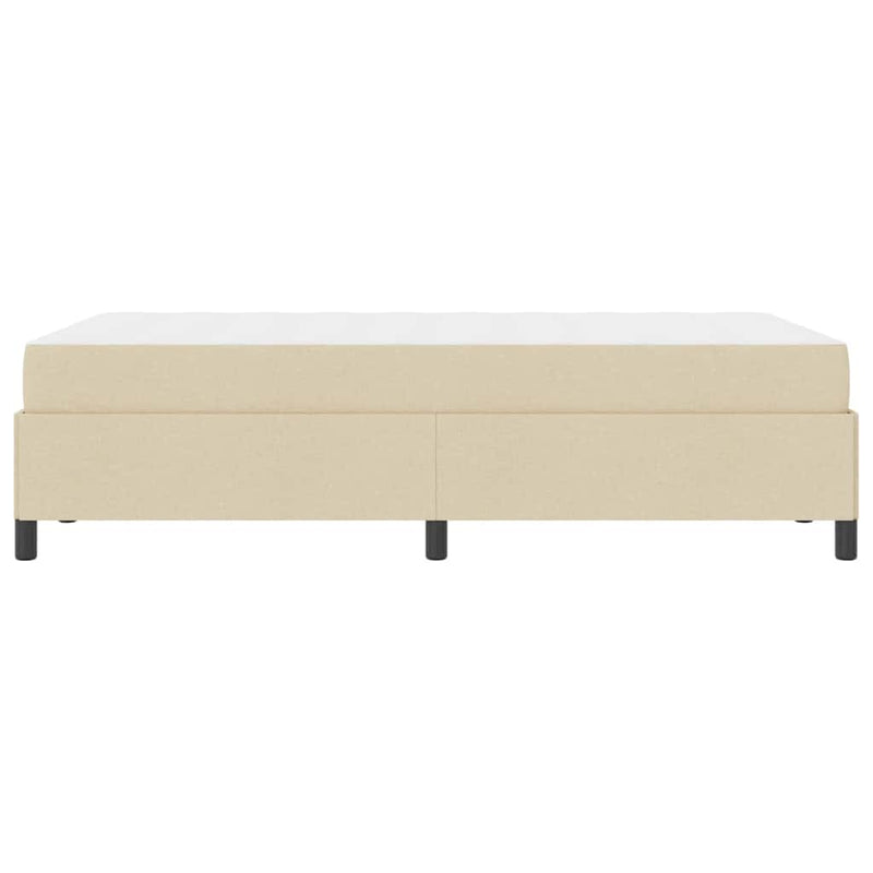 vidaXL Boxrugós ágy Krém és fekete 120 x 200 cm Textil és mérnöki fa