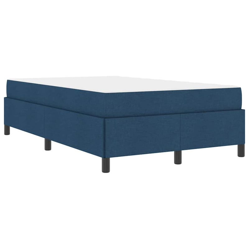 vidaXL Boxrugós ágy Kék és Fekete 120 x 200 cm Textil és mérnöki fa