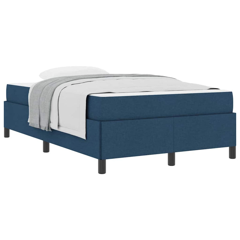 vidaXL Boxrugós ágy Kék és Fekete 120 x 200 cm Textil és mérnöki fa