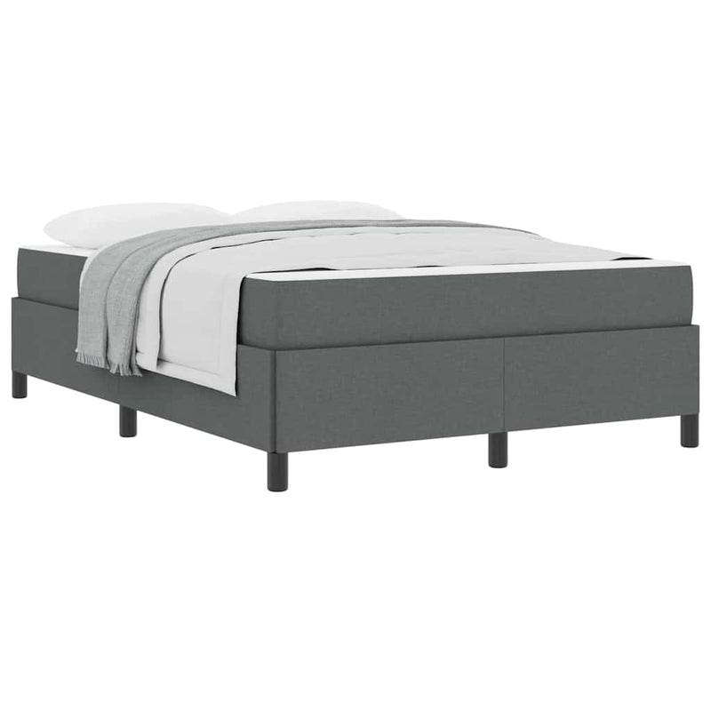 vidaXL Boxrugós ágy Sötétszürke és Fekete 140 x 190 cm