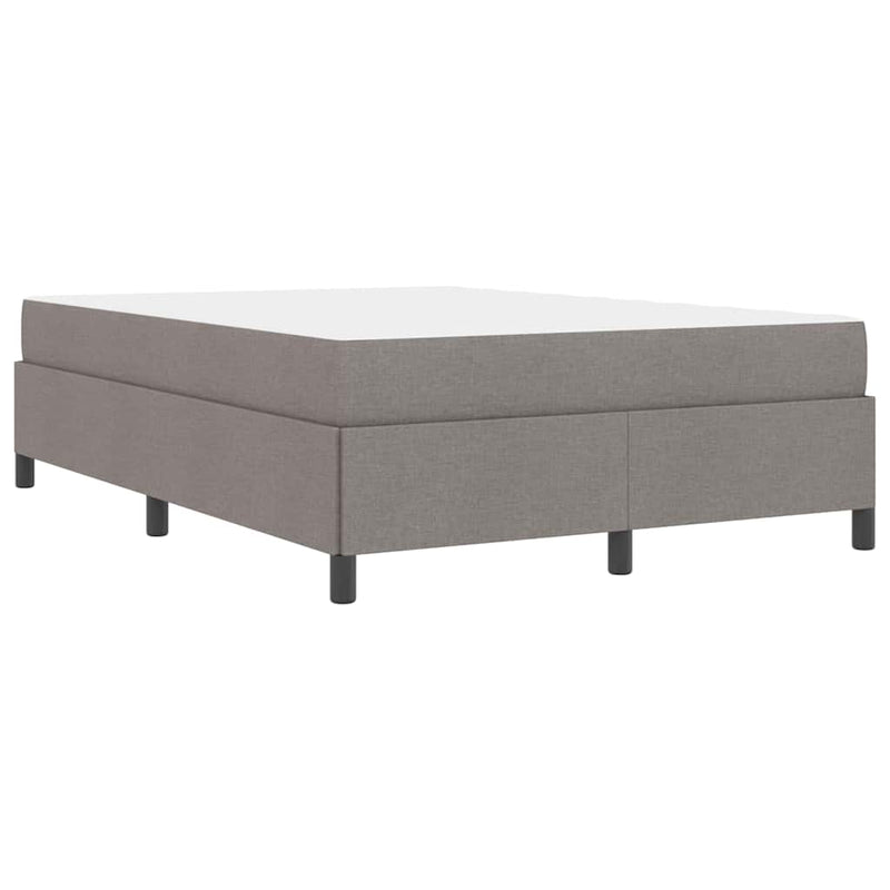 vidaXL Boxrugós ágy Taupe és Fekete 140 x 190 cm Textil és mérnöki fa