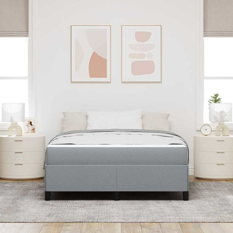 vidaXL Boxrugós ágy Világosszürke és fekete 140 x 200 cm