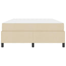 vidaXL Boxrugós ágy Krém és fekete 140 x 200 cm Textil és mérnöki fa