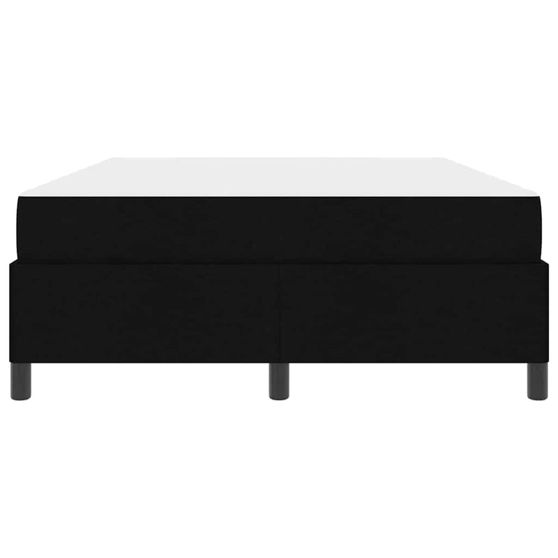 vidaXL Boxrugós ágy Fekete és fekete 160 x 200 cm Textil és mérnöki fa