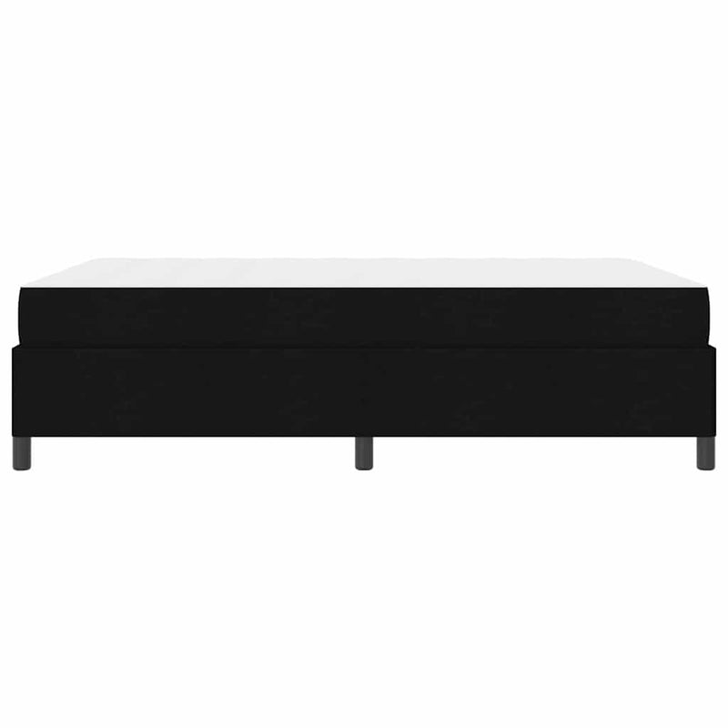 vidaXL Boxrugós ágy Fekete és fekete 160 x 200 cm Textil és mérnöki fa