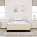 vidaXL Boxrugós ágy Krém 160 x 200 cm szövet