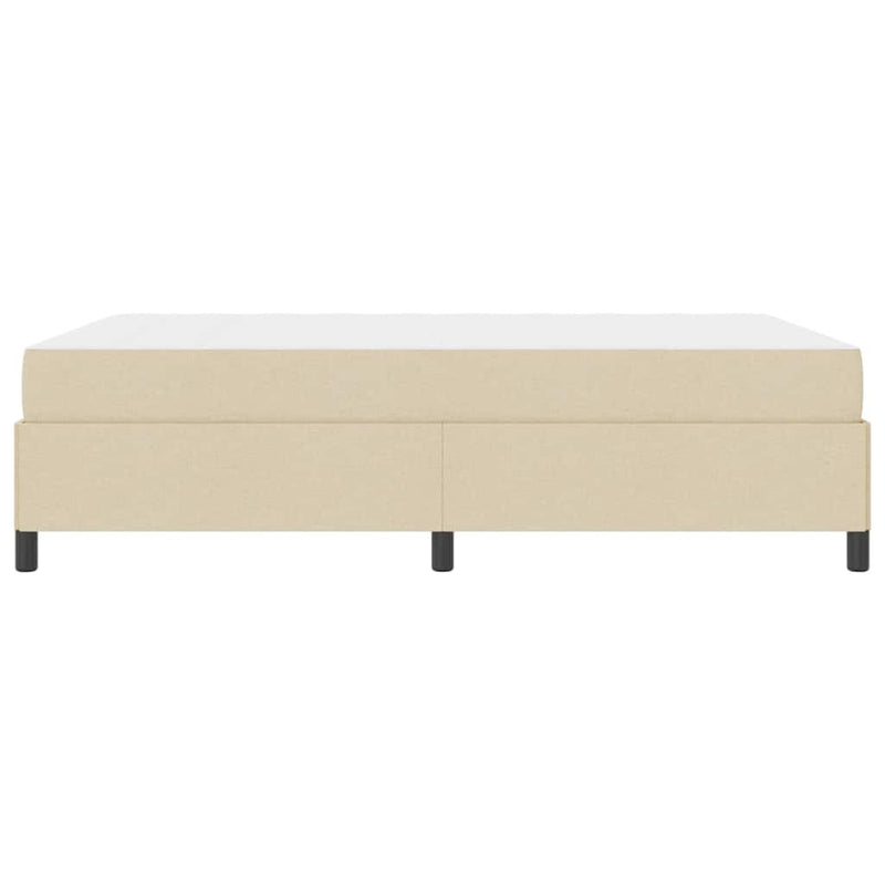 vidaXL Boxrugós ágy Krém és fekete 160 x 200 cm Textil és mérnöki fa